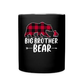 Grand frère ours - Mug uni - noir - Devant