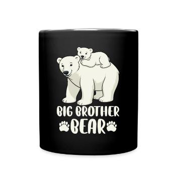 Grand frère ours - Mug uni - noir - Devant
