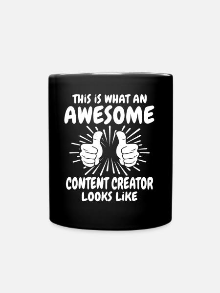Content Creator - Tasse einfarbig - Schwarz