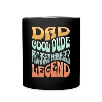 Dad Project Manager - Full Colour Mug - black - Front
