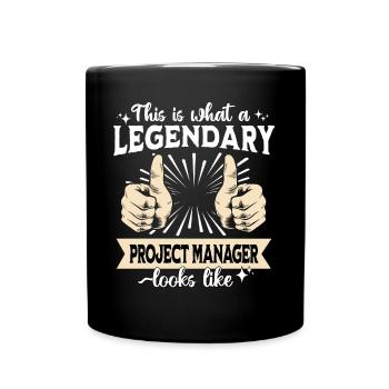 Legendary Project Manager - Full Colour Mug - black - Front