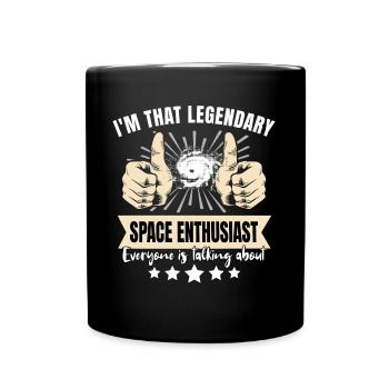 wLegendary Space Enthusiast - Full Colour Mug - black - Front