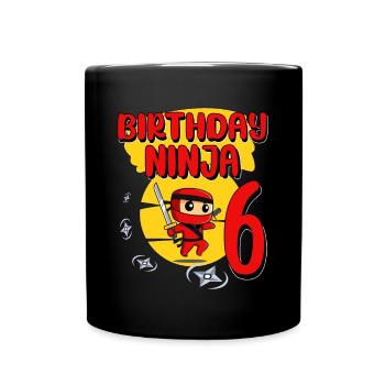 Birthday Ninja 6 Year Old Birthday Party Gift - Tasse einfarbig - Schwarz - Vorne