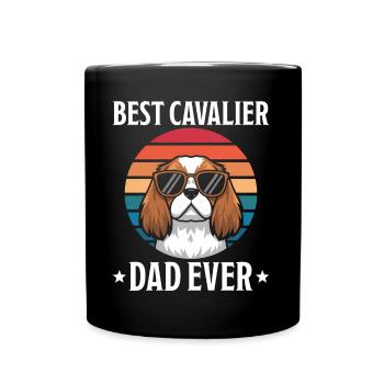 Cavalier King Charles Spaniel Disant Papa Cadeau - Mug uni - noir - Devant