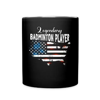Badmintonspieler US - Tasse einfarbig - Schwarz - Vorne