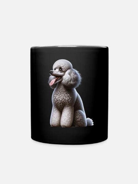 Pudel Poodle - Tasse einfarbig - Schwarz