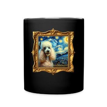 Pudel Starry Night - Tasse einfarbig - Schwarz - Vorne