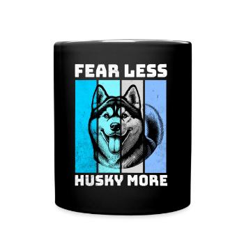 Husky Sled Dog - Full Colour Mug - black - Front