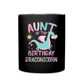 Aunt Of the Birthday Girl Dracon Family Party - Tasse einfarbig - Schwarz - Vorne
