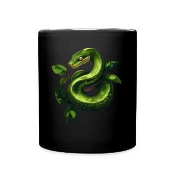 Grüner Baumpython Schlangen Liebhaber Terrarium - Tasse einfarbig - Schwarz - Vorne