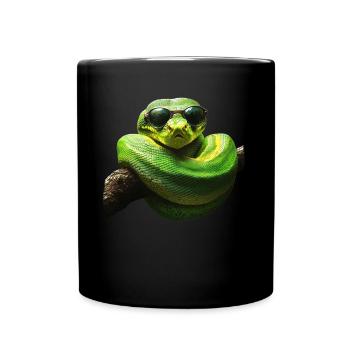 Grüner Baumpython Schlangen Liebhaber Terrarium - Tasse einfarbig - Schwarz - Vorne