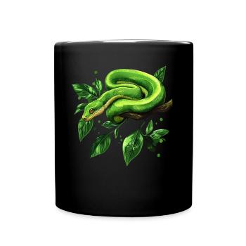 Grüner Baumpython Schlangen Liebhaber Terrarium - Tasse einfarbig - Schwarz - Vorne
