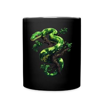 Grüner Baumpython Schlangen Liebhaber Terrarium - Tasse einfarbig - Schwarz - Vorne