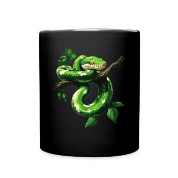 Grüner Baumpython Schlangen Liebhaber Terrarium - Tasse einfarbig - Schwarz - Vorne