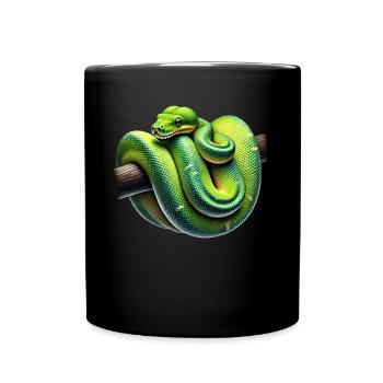 Grüner Baumpython Schlangen Liebhaber Terrarium - Tasse einfarbig - Schwarz - Vorne