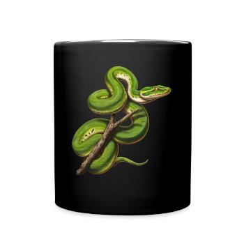 Grüner Baumpython Schlangen Liebhaber Terrarium - Tasse einfarbig - Schwarz - Vorne