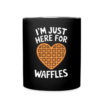 Waffeln Spruch Dessert Lustiges Waffeln Geschenk - Tasse einfarbig - Schwarz - Vorne