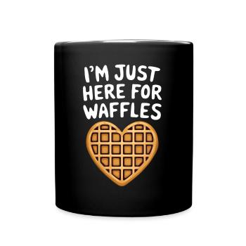 Waffles Saying Dessert Funny Waffles Gift - Full Colour Mug - black - Front