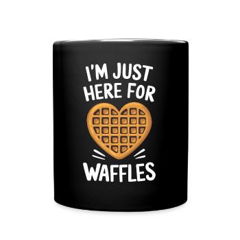 Waffles Saying Dessert Funny Waffles Gift - Full Colour Mug - black - Front