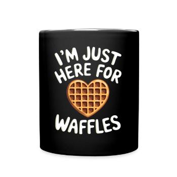 Waffles Saying Dessert Funny Waffles Gift - Full Colour Mug - black - Front