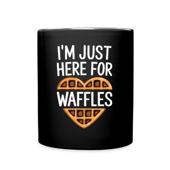 Waffles Saying Dessert Funny Waffles Gift - Full Colour Mug - black - Front
