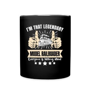Modéliste ferroviaire légendaire - Mug uni - noir - Devant