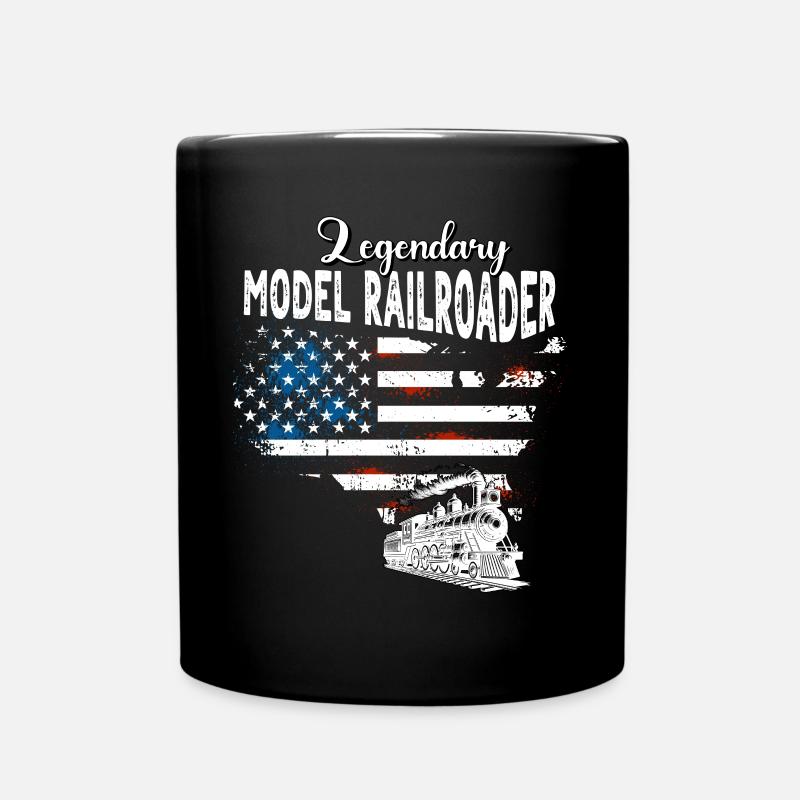 Modelleisenbahner US - Tasse einfarbig - Schwarz