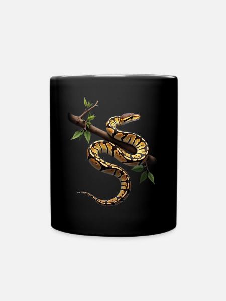 Königspython Schlangen Liebhaber Terrarium Python - Tasse einfarbig - Schwarz