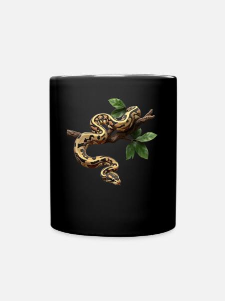 Königspython Schlangen Liebhaber Terrarium Python - Tasse einfarbig - Schwarz