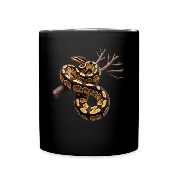 Königspython Schlangen Liebhaber Terrarium Python - Tasse einfarbig - Schwarz - Vorne