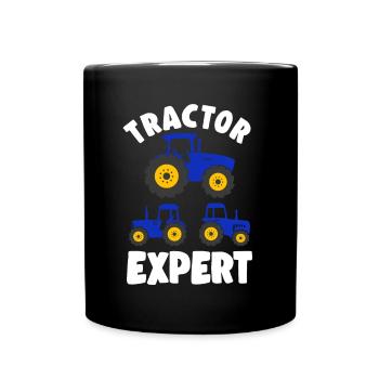 Farm Tractor Expert Farmer Boy Toddler Gift Idea - Full Colour Mug - black - Front