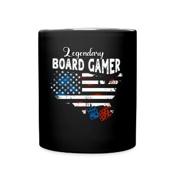 Brettspieler US - Tasse einfarbig - Schwarz - Vorne