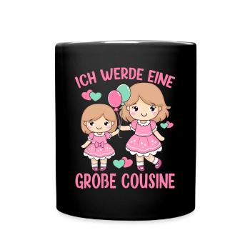 Un grand cousin annonce que la princesse va être géniale - Mug uni - noir - Devant