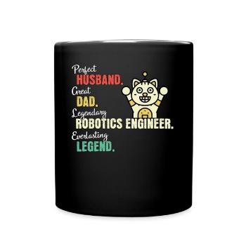 Ingénieur en robotique papa - Mug uni - noir - Devant