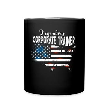 Mitarbeitercoach US - Tasse einfarbig - Schwarz - Vorne