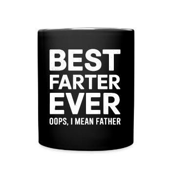 Furz Spruch Furzen Papa Pups Lustige Furz Geschenk - Tasse einfarbig - Schwarz - Vorne