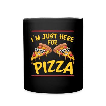 Pizza Dire Blague Pizzeria Drôle Pizza Cadeau - Mug uni - noir - Devant