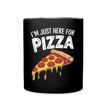 Pizza Dire Blague Pizzeria Drôle Pizza Cadeau - Mug uni - noir - Devant