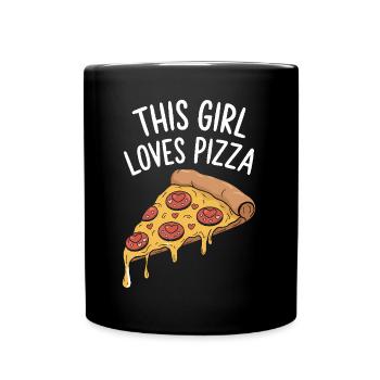 Pizza Spruch Witz Pizzeria Lustiges Pizza Geschenk - Tasse einfarbig - Schwarz - Vorne