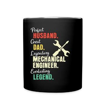 Ingénieur mécanique papa - Mug uni - noir - Devant