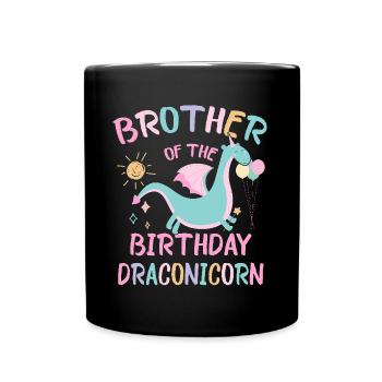Frère De La Fille D’anniversaire Fête De La Famille Dracon - Mug uni - noir - Devant
