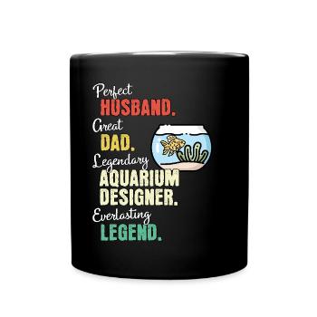Papa concepteur d’aquarium - Mug uni - noir - Devant