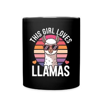 Lama Spruch Alpaka Mädchen Lustiges Lama Geschenk - Tasse einfarbig - Schwarz - Vorne