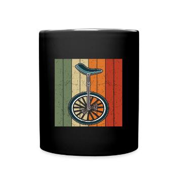 Einrad fahren Retro Vintage Einrad Sunset - Tasse einfarbig - Schwarz - Vorne