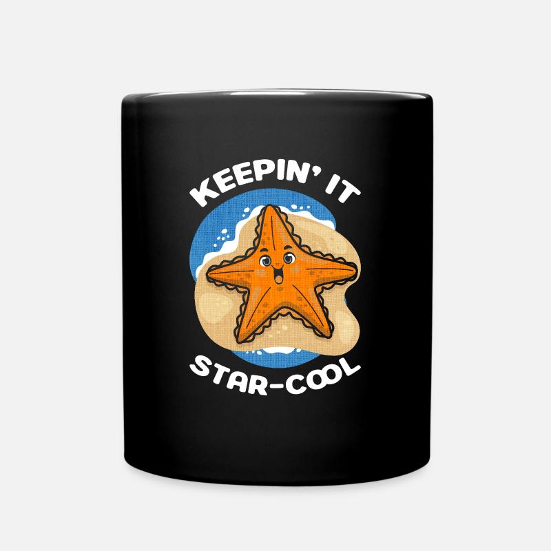 Keepin' It Star-cool - Starfish Beach Vibes - Full Colour Mug - black