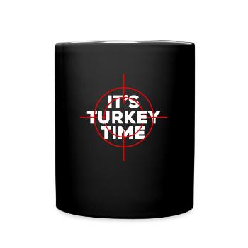 C’est le temps de la dinde drôle chasseur design - Mug uni - noir - Devant