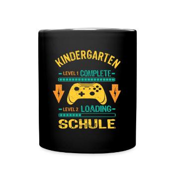 Kita Abgänger 2026 Kindergarten Level Complete - Tasse einfarbig - Schwarz - Vorne