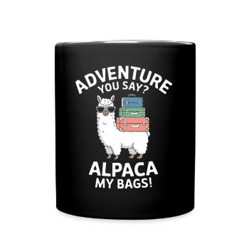Alpaca Saying Travel Llama Funny Alpaca Gift - Full Colour Mug - black - Front
