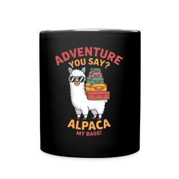 Alpaca Saying Travel Llama Funny Alpaca Gift - Full Colour Mug - black - Front