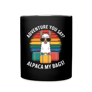 Alpaca Saying Travel Llama Funny Alpaca Gift - Full Colour Mug - black - Front